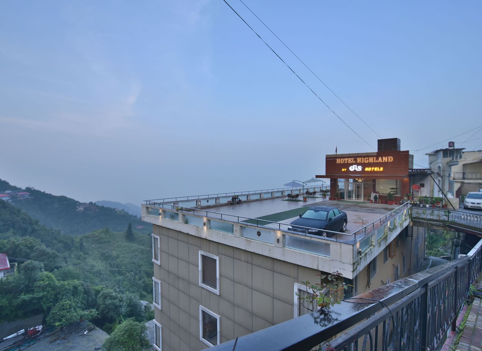 Parking area near DLS Highland Resort and Spa, Mussoorie.