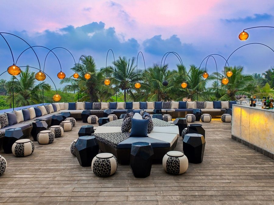 Seating arrangement at Lynx Patio, best bar in south goa - Azaya Beach Resort Goa