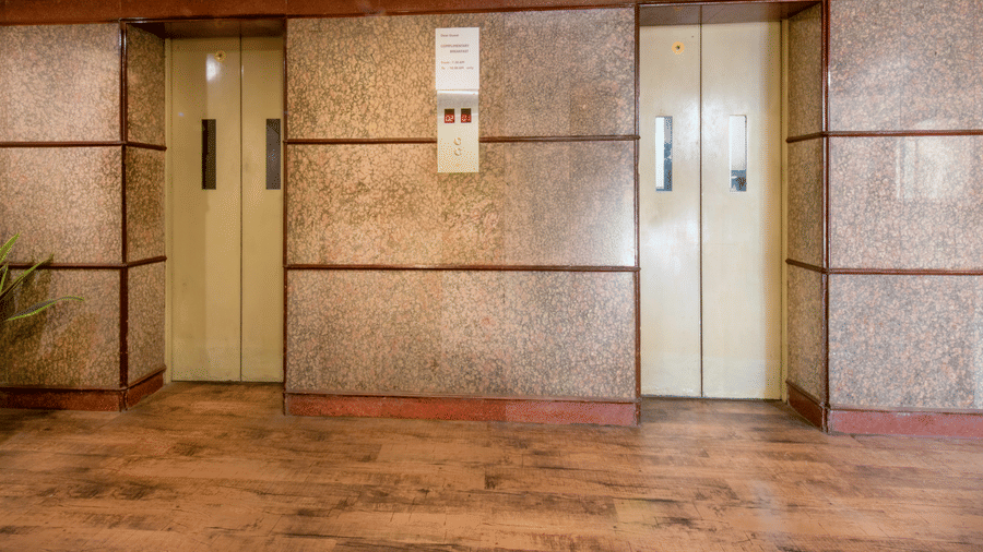 Lift lobby at Jayaram Hotel, Pondicherry featuring convenient elevator access and spacious common areas.