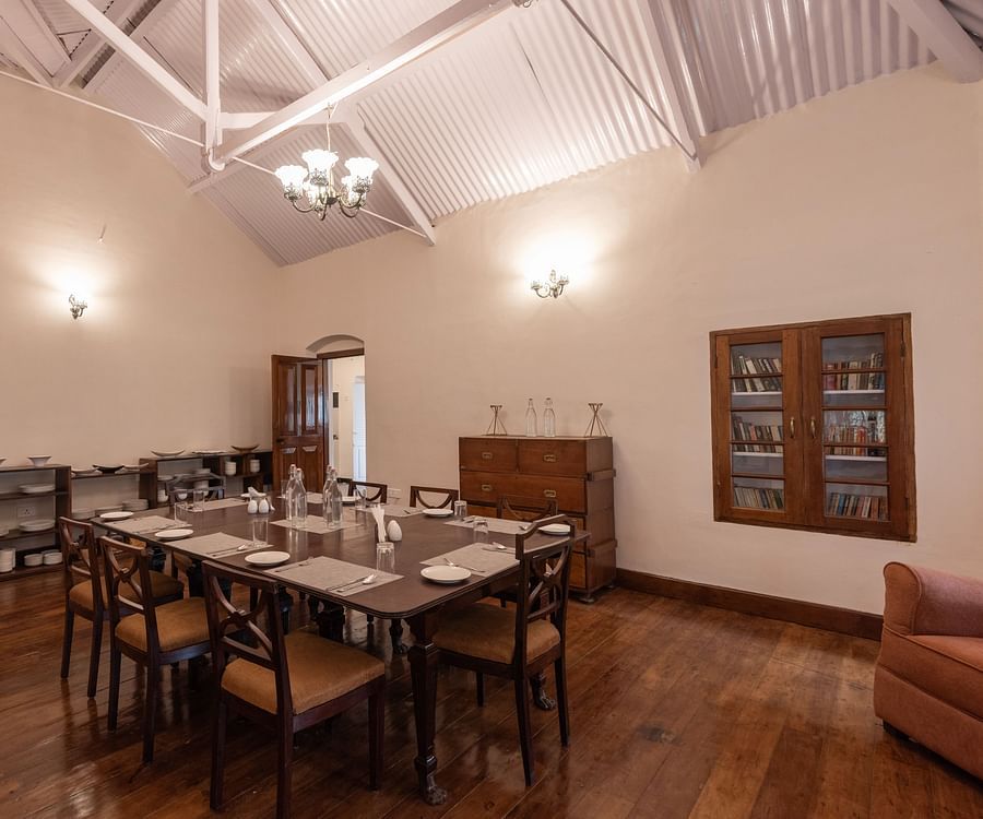 An overview of the seating arrangement inside the dining area - Ibex Stays & Trails, Coonoor (Leewood).
