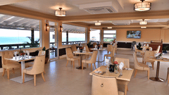 seating arrangement at la vista restaurant at our hotel