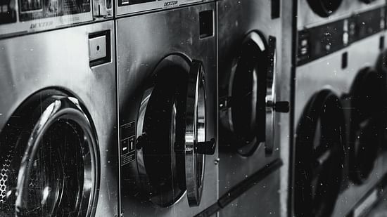 Shot of washing machines in a room.