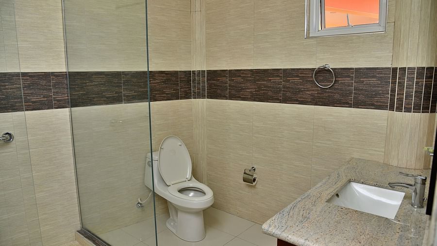 Interior of the bathroom in our deluxe room - Grand A View Hotel Montego Bay