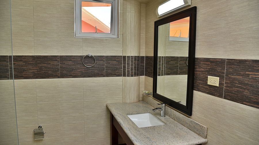the bathroom in the standard rooms at Grand A View Hotel