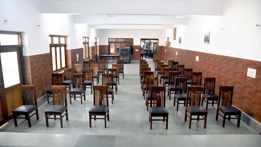 Vasudeva Bhawan, an event hall with chairs neatly arranged - Hotel Goverdhan, Agra