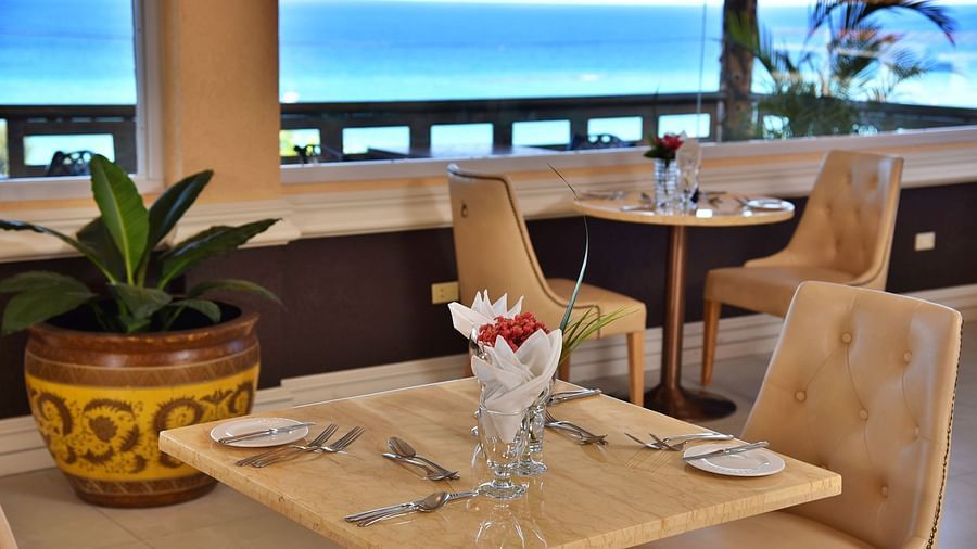 close up of a table at la vista restaurant 1