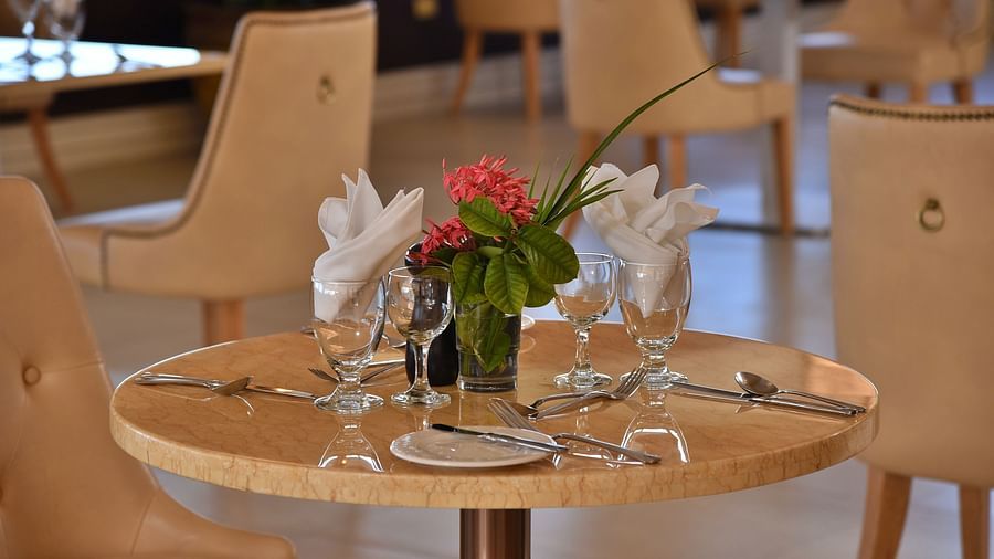 close up of a table at la vista restaurant