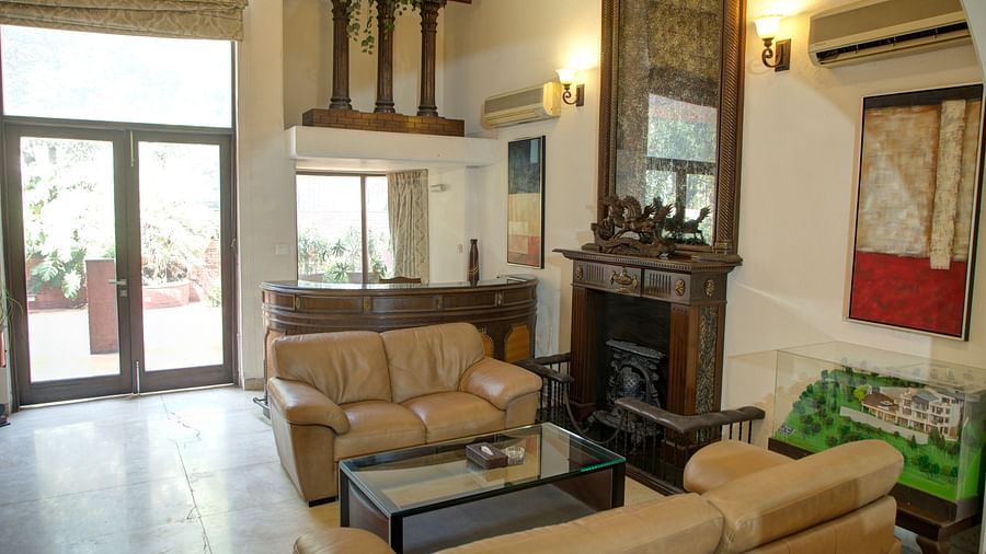 spacious living room at redbrick home