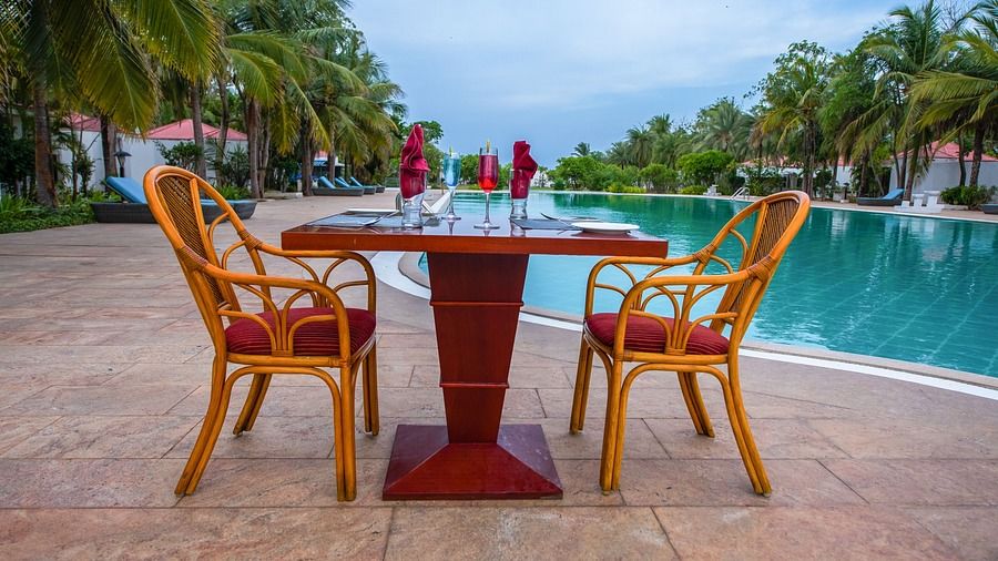 romance by the pool at Chariot Beach Resort in Mahabalipuram 1