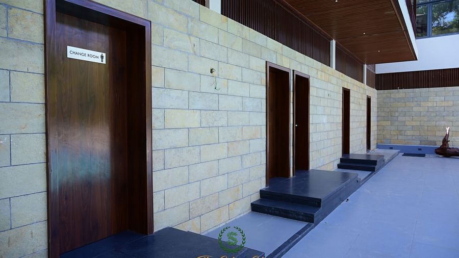 Locker Rooms near Swimming Pool at The Silver Sky Hotels and Resorts, Chikkamangaluru