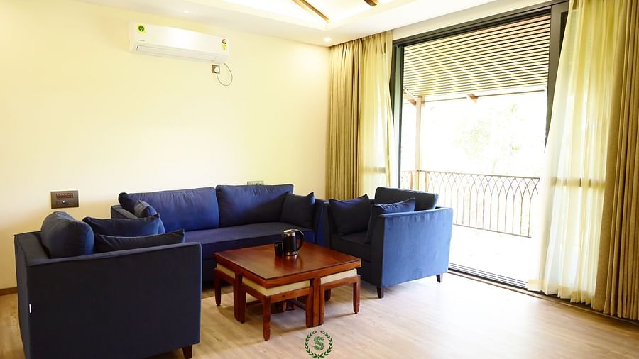 Living Room in the Serenity Suites at The Silver Sky Hotels and Resorts, Chikkamagaluru 2