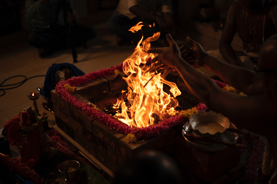 mandap setting at a wedding