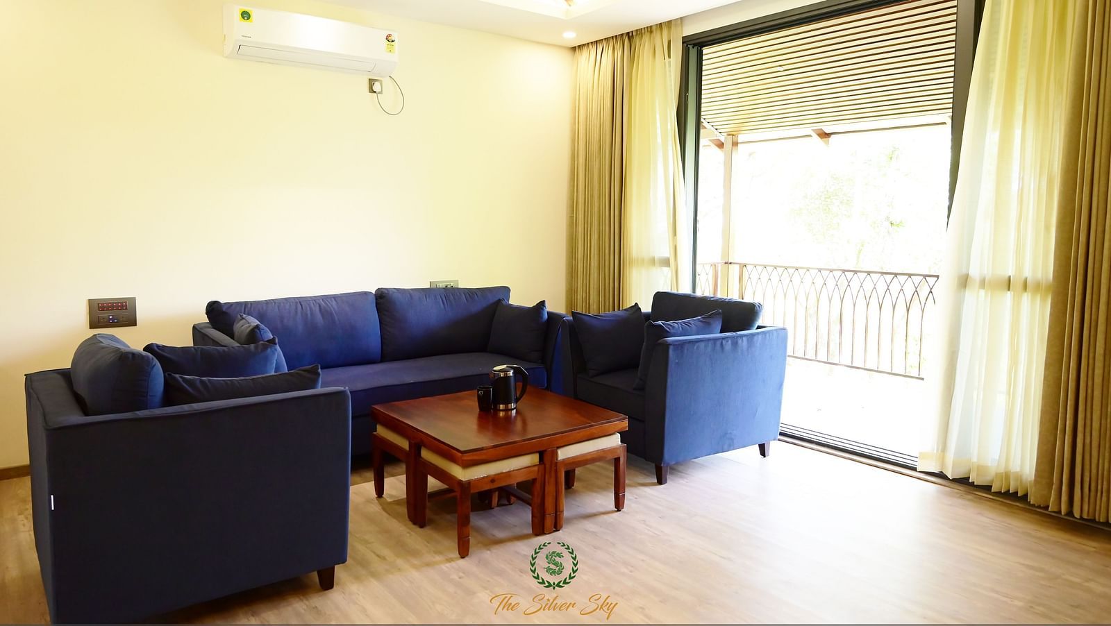 Living Room in the Serenity Suites at The Silver Sky Hotels and Resorts, Chikkamagaluru 2