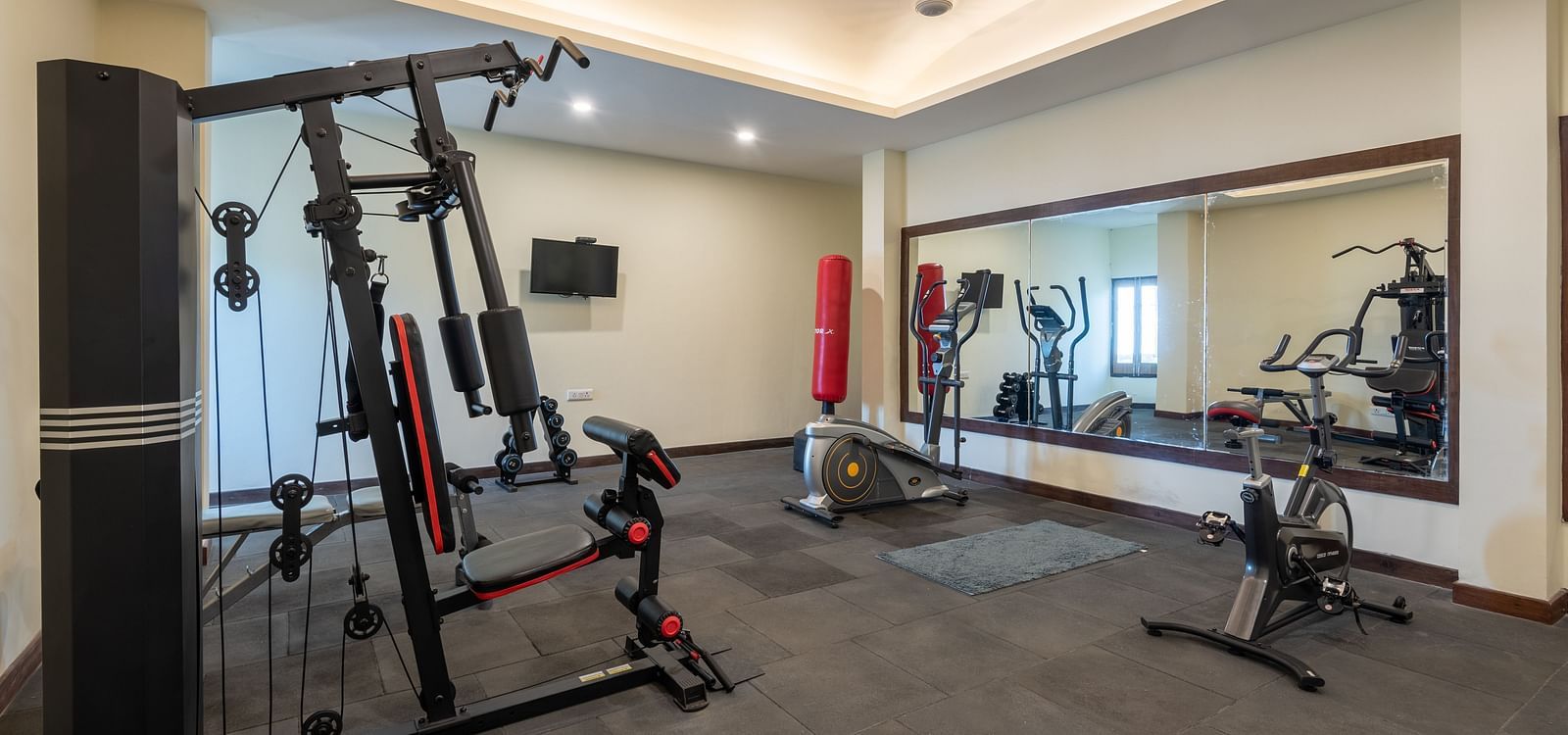 A well-equipped gym centre at DLS Highland Resort and Spa, Mussoorie.