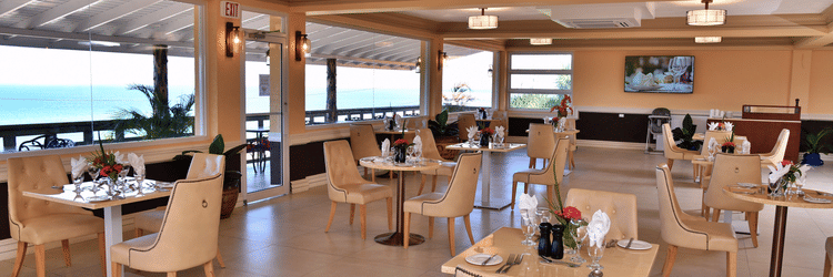 seating arrangement at la vista restaurant at our hotel