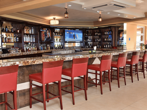 the counter at the bar in Grand A View Hotel