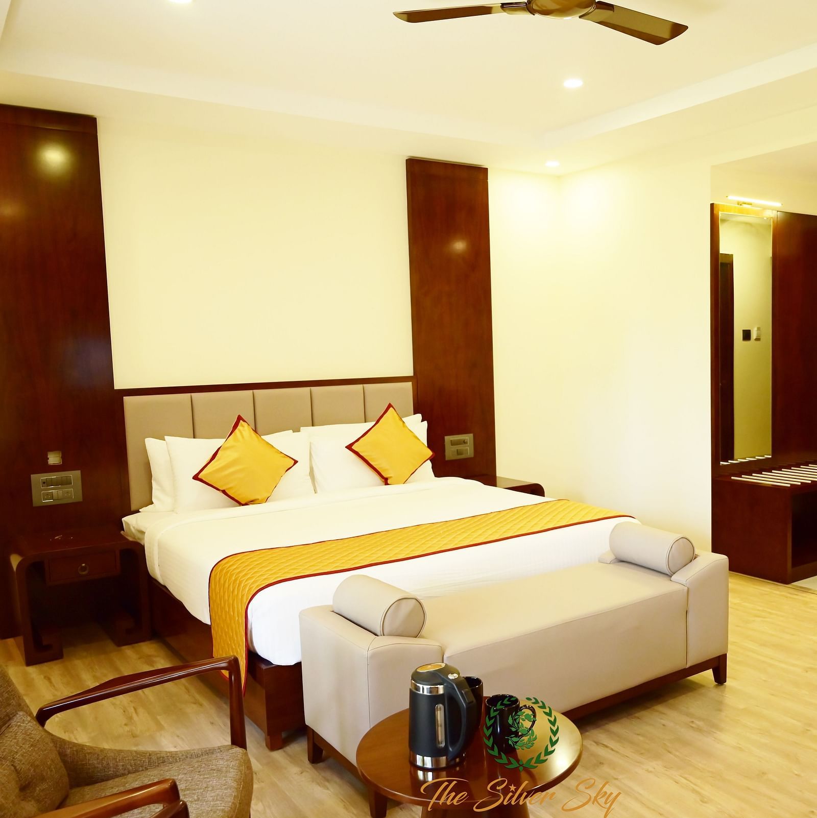 Interior of Silver Ingots Room at The Silver Sky Hotels and Resorts, Chikkamagaluru 4
