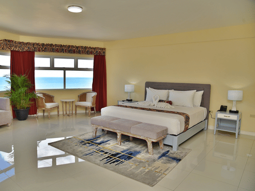 interiors of the ocean view suite at Grand A View Hotel