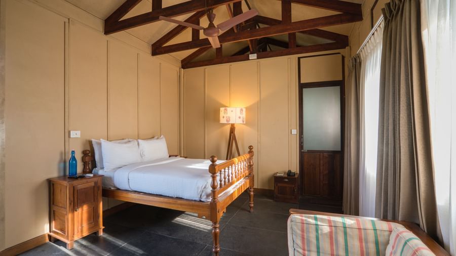 Superior Bedroom with a Bed and side table.
