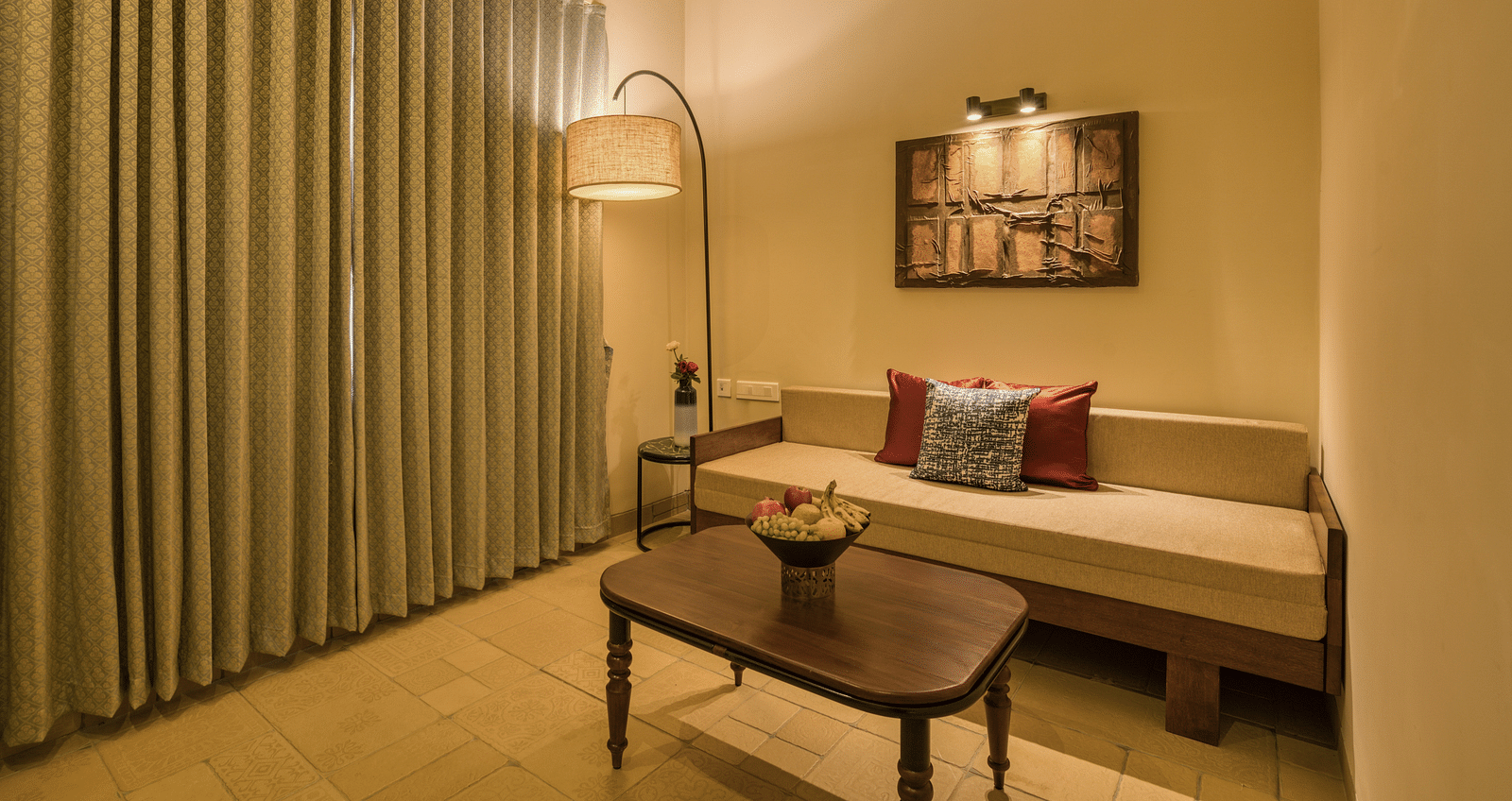 Overview of the living room with sofas inside the studio | Mango Hill Shola Ooty