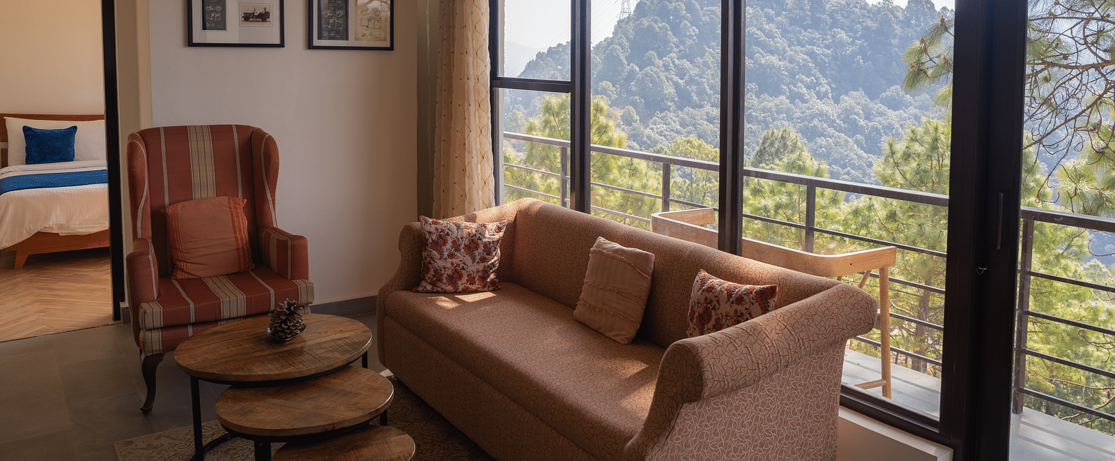 Suite living room featuring sofas and a ceiling fan at BluSalzz Escapade Resort, Lansdowne