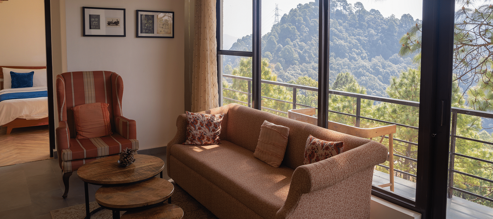 Suite living room featuring sofas and a ceiling fan at BluSalzz Escapade Resort, Lansdowne