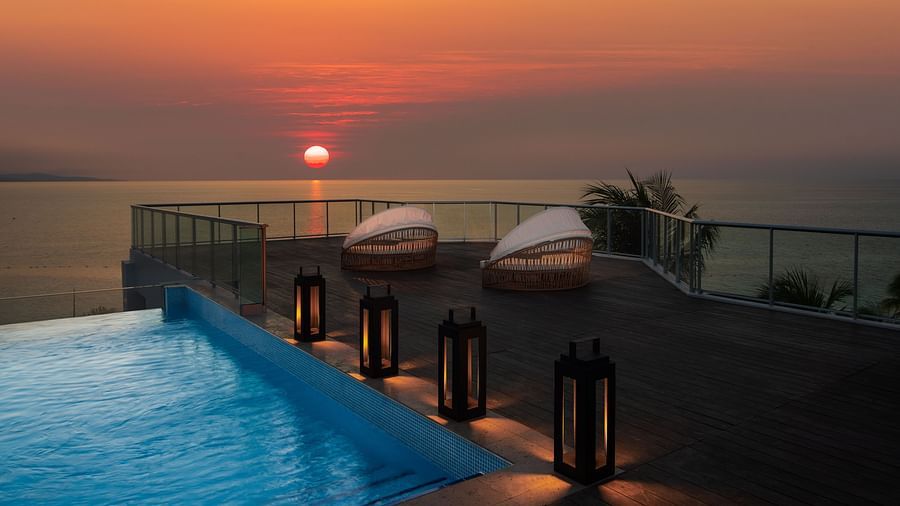 A sunset looked at from the Sky Deck at our hotel - S Hotel Montego Bay, Jamaica
