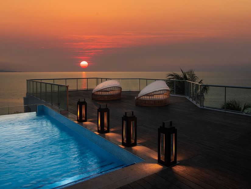 A sunset looked at from the Sky Deck at our hotel - S Hotel Montego Bay, Jamaica