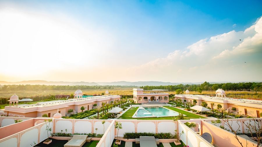 Buena Vista Luxury Garden Spa Resort - an aerial view of the entire resort in Jaipur
