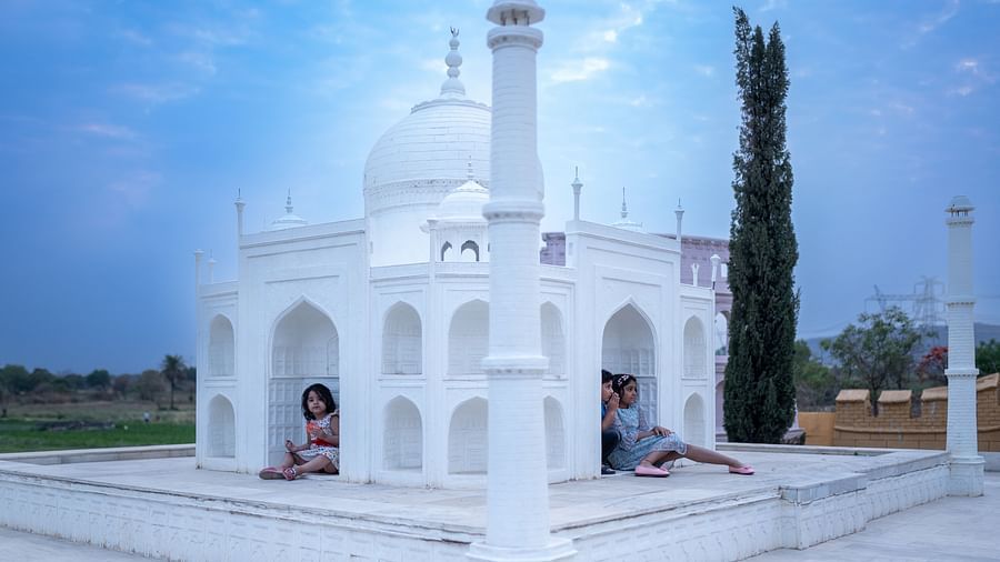 Taj Mahal in the 7 wonders theme park in Indore