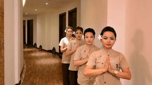 The staff of mudra spa welcomes you to the rejuvenating spa 