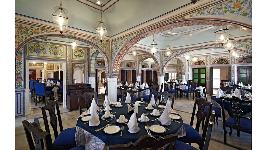 Jai Niwas - Dining Hall with a cluster style setup  - Hotel Castle Mandawar, Jhunjunu