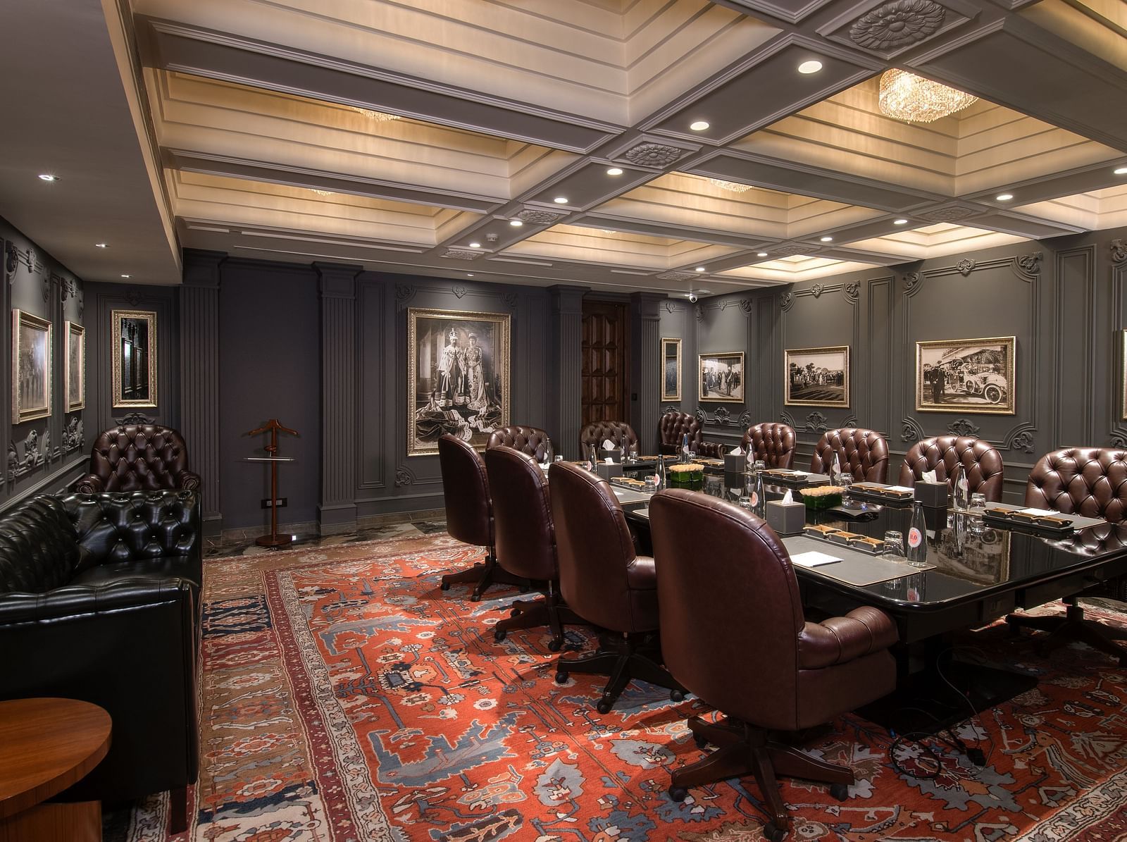 corner view of the king george V board room studded with modern amenities - The Claridges New Delhi