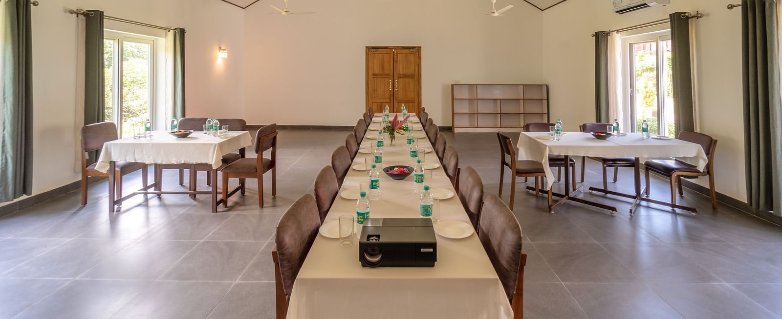 Conference hall with chairs and table at Neer Ganga Resorts