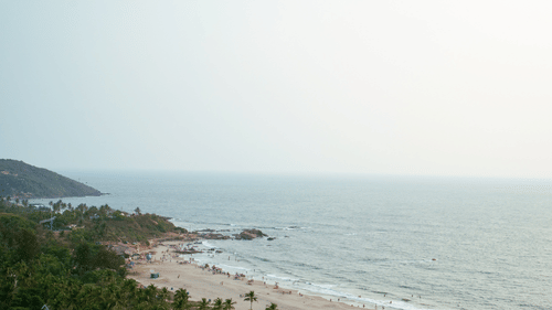Aerial view of a deserted beach
