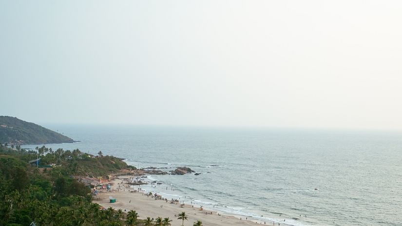 aerial view of a deserted beach