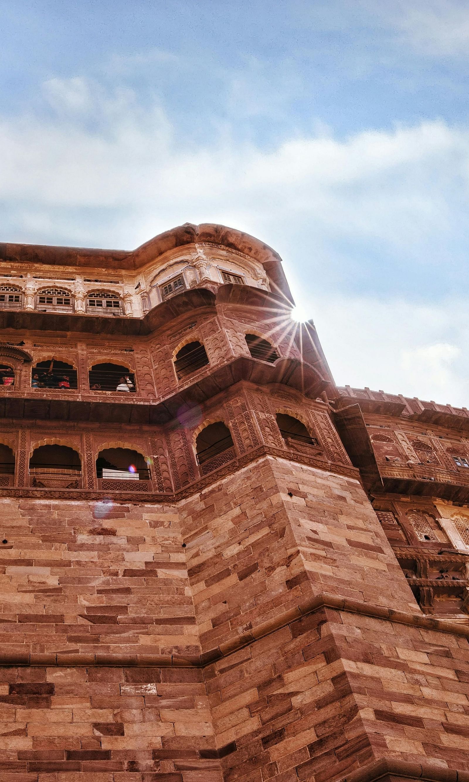 A side view of a fort under the blue sky