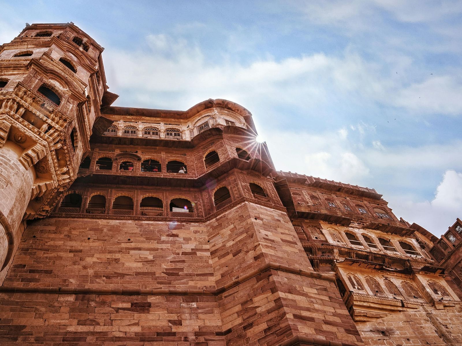 A side view of a fort under the blue sky