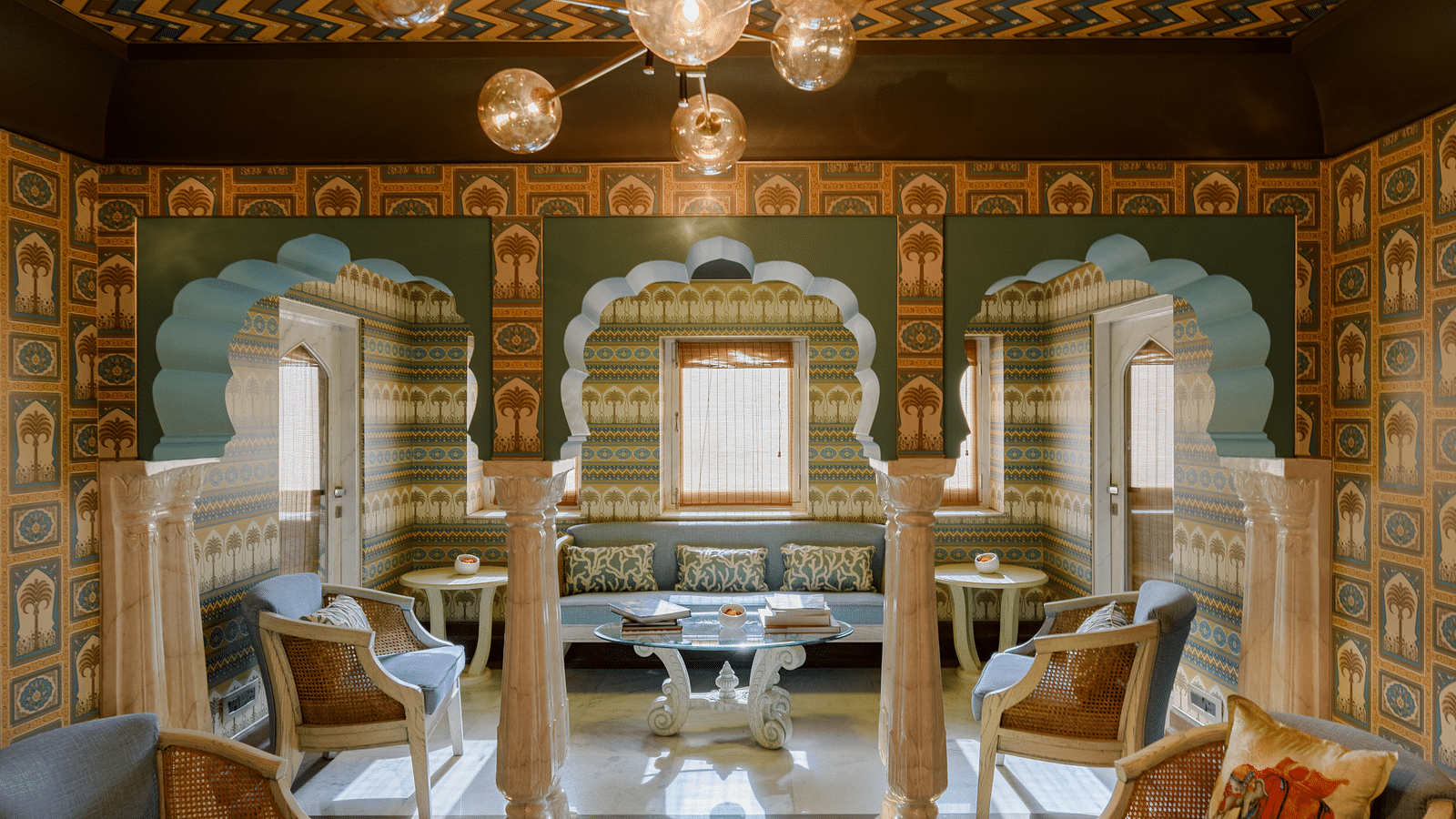 Rich interiors of Surya Haveli Jaipur