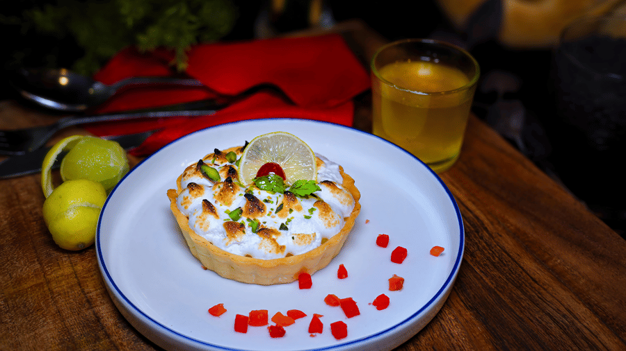 A dessert placed on a plate at Clarks Hotels