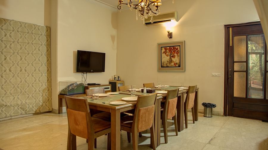 dining area with classy interior decoraion