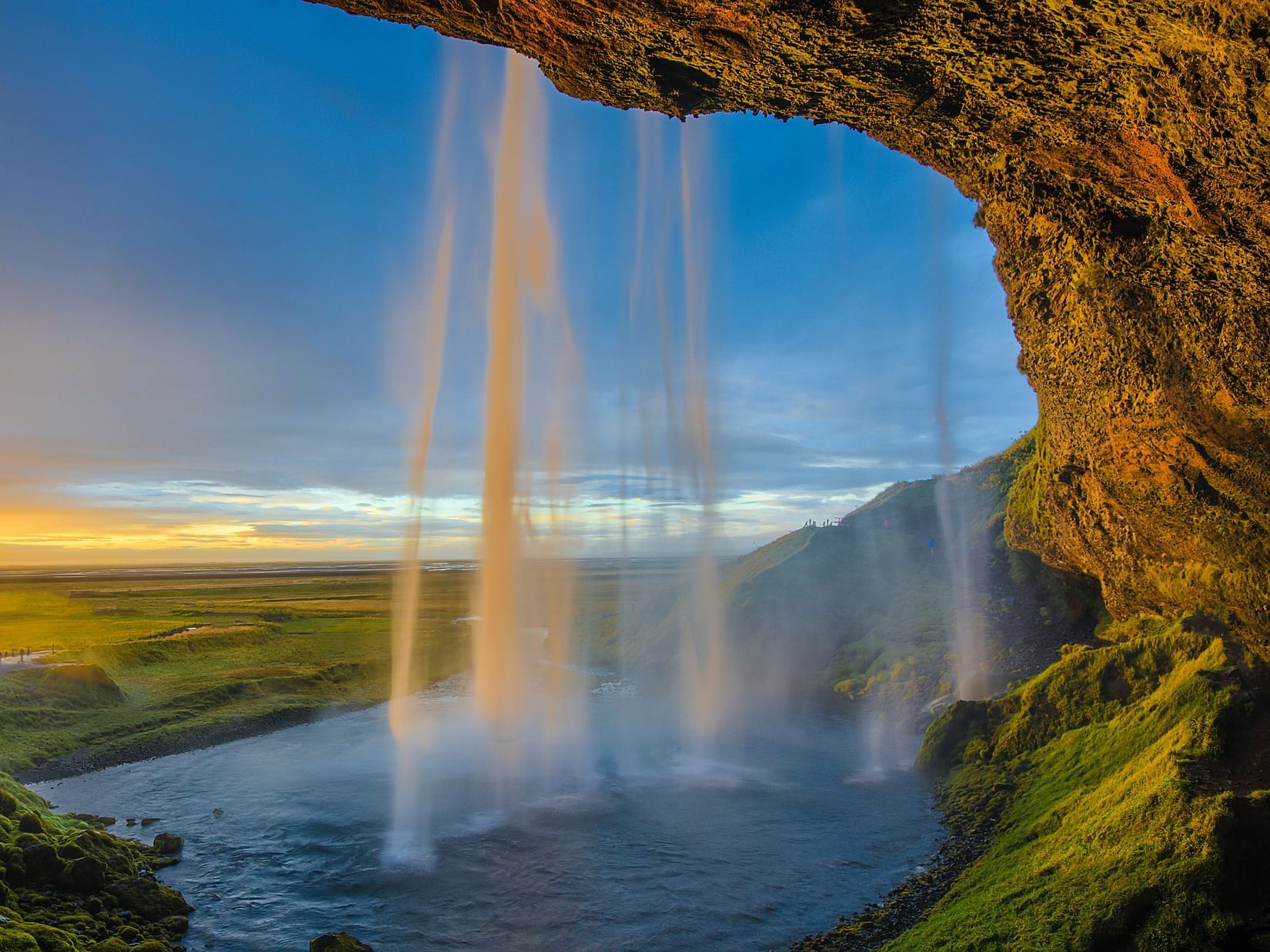 An ethereal view of a waterfall