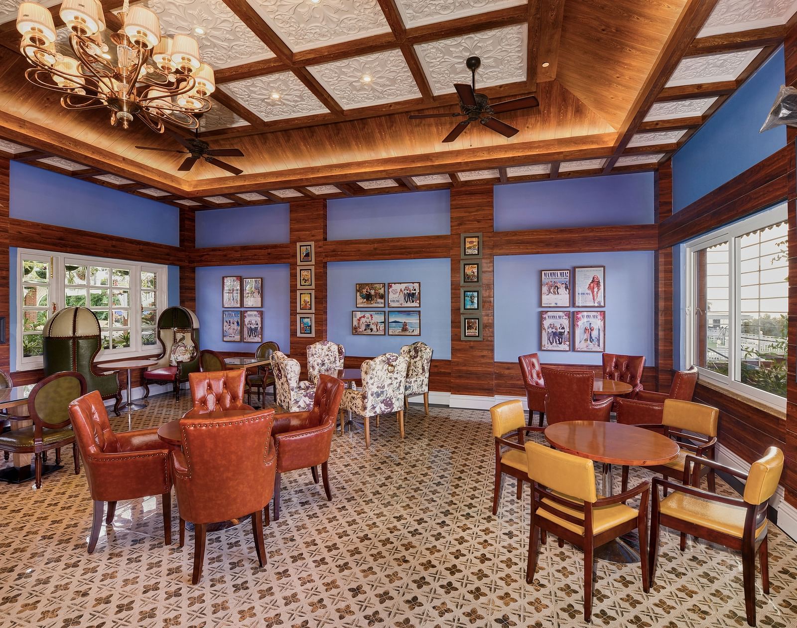 the indoor seating space at the coffee shop - Mayfair Himalayan Spa Resort Kalimpong
