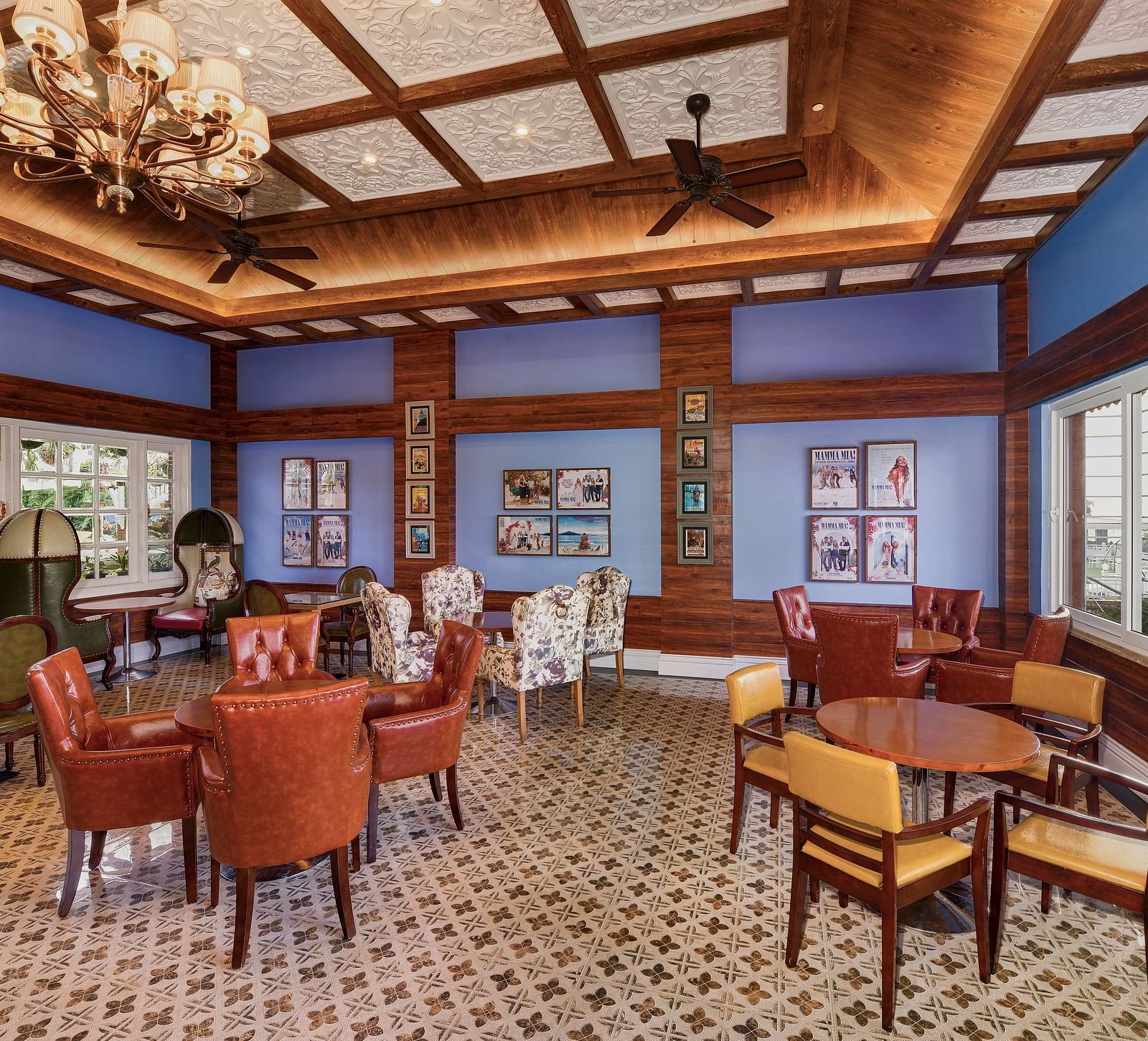 the indoor seating space at the coffee shop - Mayfair Himalayan Spa Resort Kalimpong