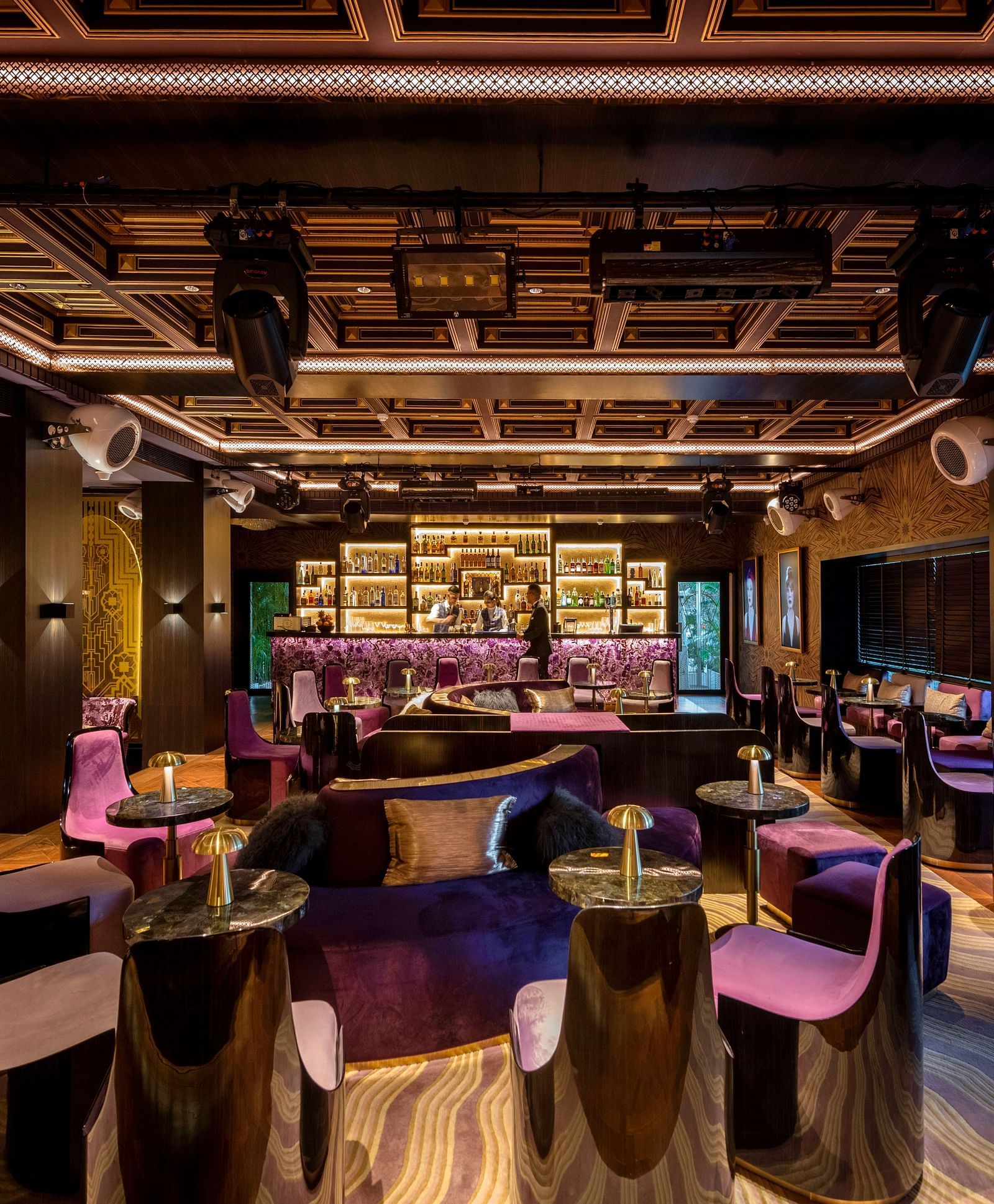 Image of Aura bar with seating area at The Claridges New Delhi