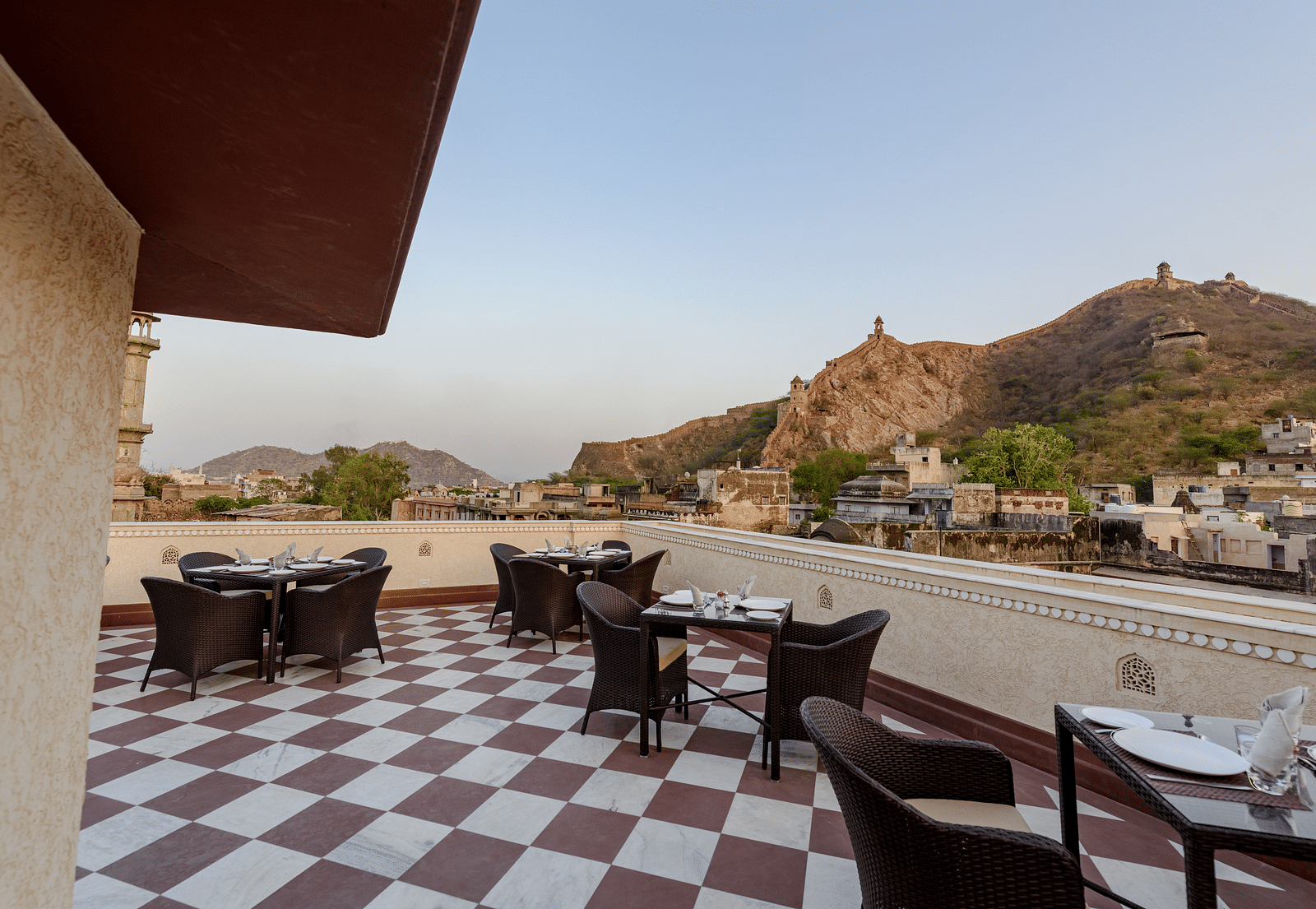 Views from Amer Sky Rooftop Restaurant - Surya Haveli Jaipur