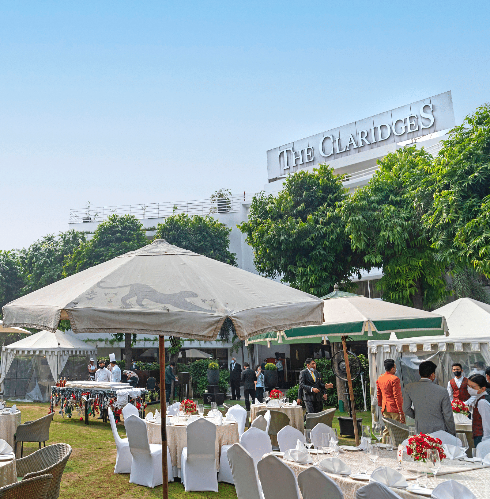 An image of a the Sunday brunch conducted in the Claridges Garden in New Delhi - Claridges Collection