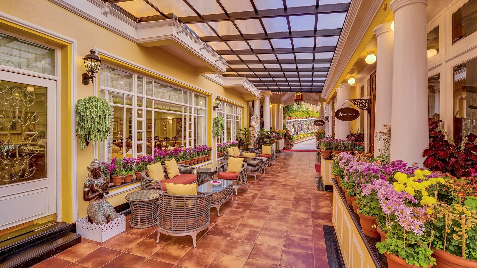 seating space outside the gym - Mayfair Himalayan Spa Resort Kalimpong 
