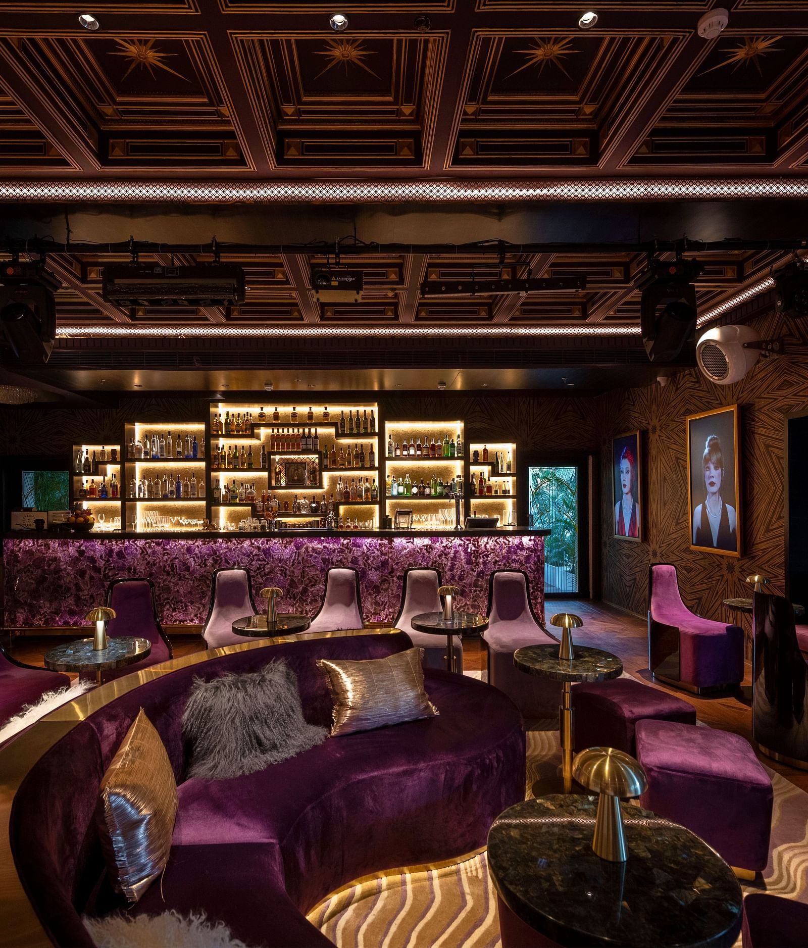 a full view image of the hautest bar - Aura at the claridges new delhi