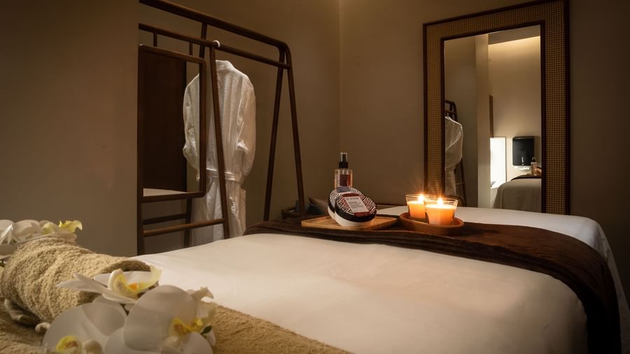 Relaxing spa room with massage bed and warm ambience at Best Western Premier Westlands.